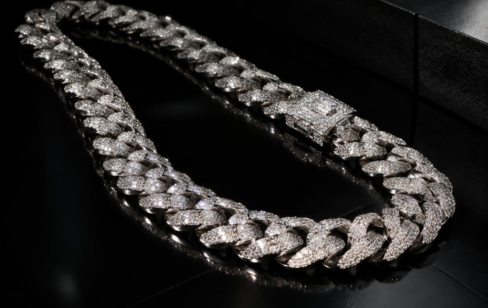 Iced moissanite cuban chain